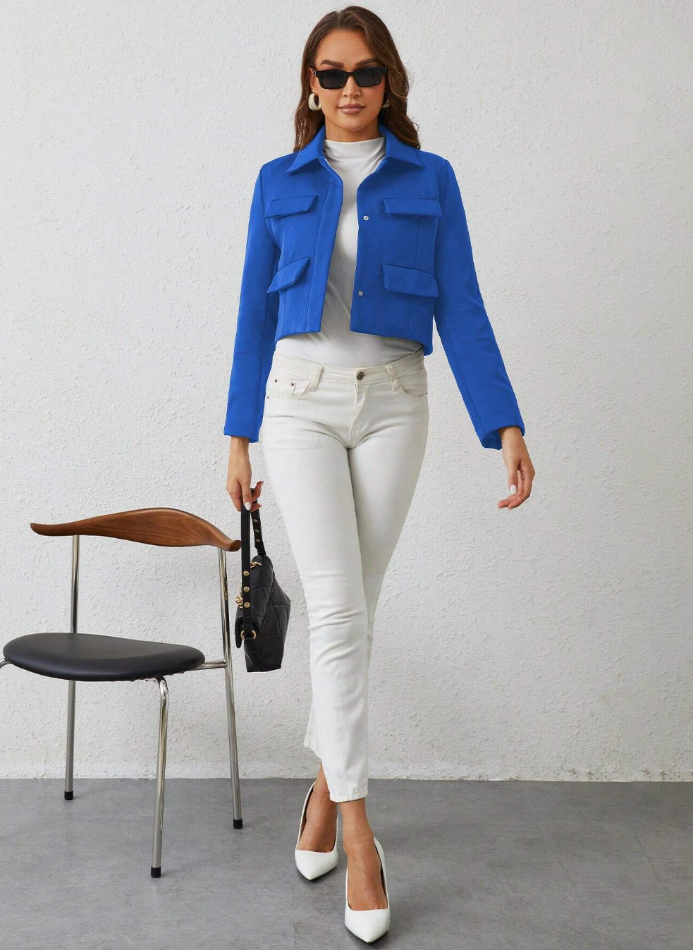 'Flor D'Lune' Cropped Blazer